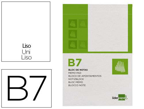 Bloco de apontamentos liderpapel din b7 80 f liso , Liderpapel , 10437 , 8423473104372